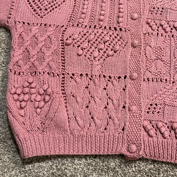 Cape Isle Knitters Made By Hand Women’s Pink Button Down Cardigan Size Medium - Picture 5 of 8
